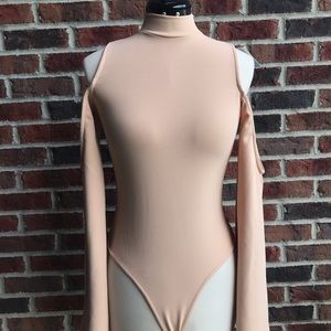 NWT Cold Shoulder High Neck Bodysuit